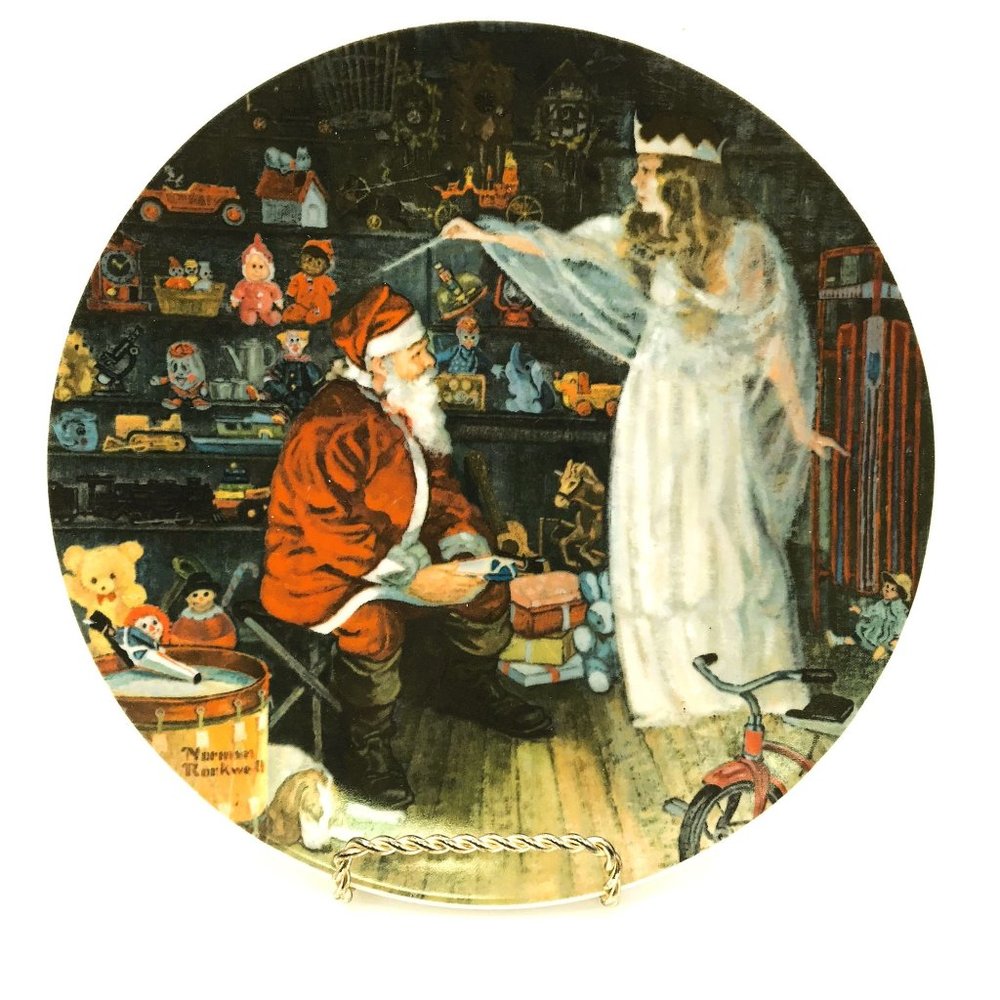 Norman Rockwell The Snow Queen First Edition Numbered Christmas Plate Santa